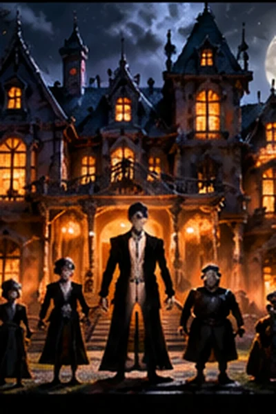Семейка Аддамс uchun Halloween uslubidagi illustrativ afisha