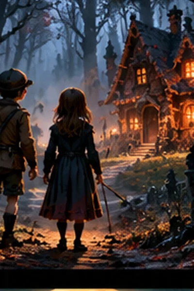Братья Гримм uchun Halloween uslubidagi illustrativ afisha