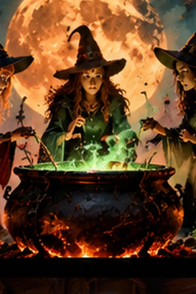 Фокус-покус uchun Halloween uslubidagi illustrativ afisha
